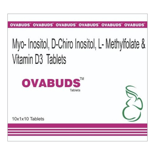 OVABUDS TABLET Contains Myo-Inositol 1.1gm D-Chiro Inositol 27.6mg L-Methylfolate 1mg And Vitamin D3 1000 IU Tablets