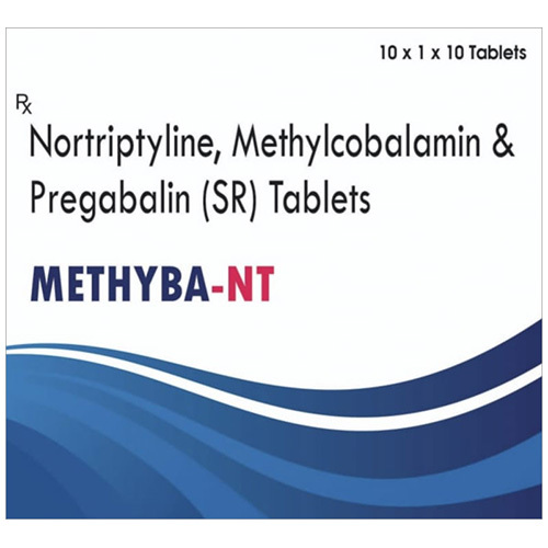 METHYBA NT TABLET Contains Nortriptyline 10mg Methylcobalamin 1500mcg And Pregabalin-SR 75mg Tablets