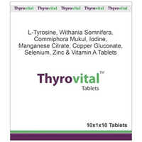 L-tyrosine Withania Somnifera Commiphora Mukul Iodine Manganess Citrate Copper Gluconate Selenium Zinc And Vitamin A Tablets - Drug Type: General Medicines