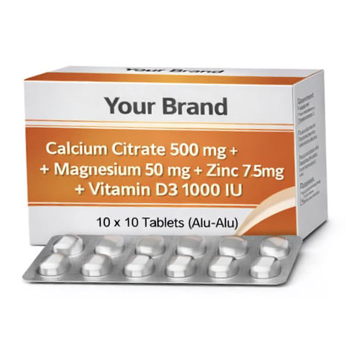 Calcium 500mg Plus Magnesium 50mg Plus Zinc 7.5mg Plus Vitamin D3 1000 IU