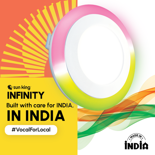 Sun King 6+6 Rainbow Multicolour Led Decorative Ceiling Down Light, Round