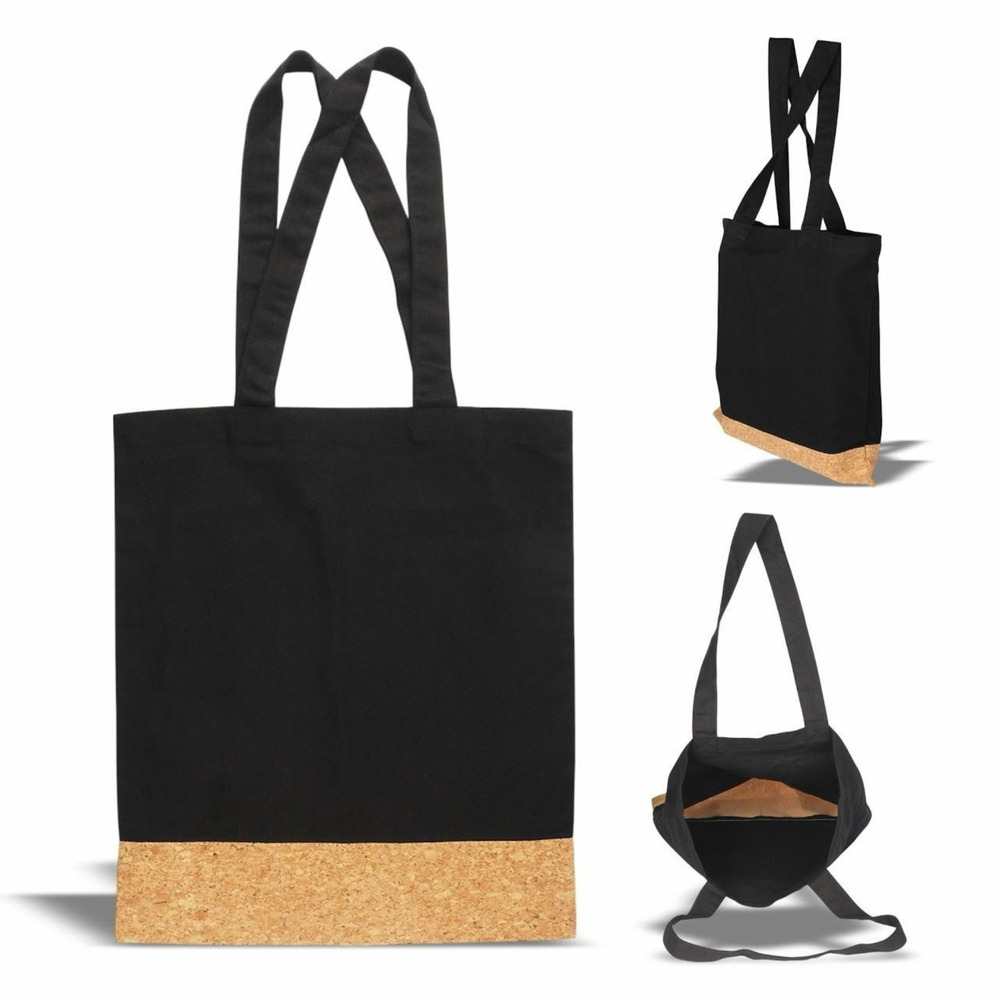 FCB 1416 Black Canvas Cork Bag