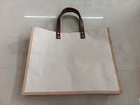 Leather Handle Canvas Bag