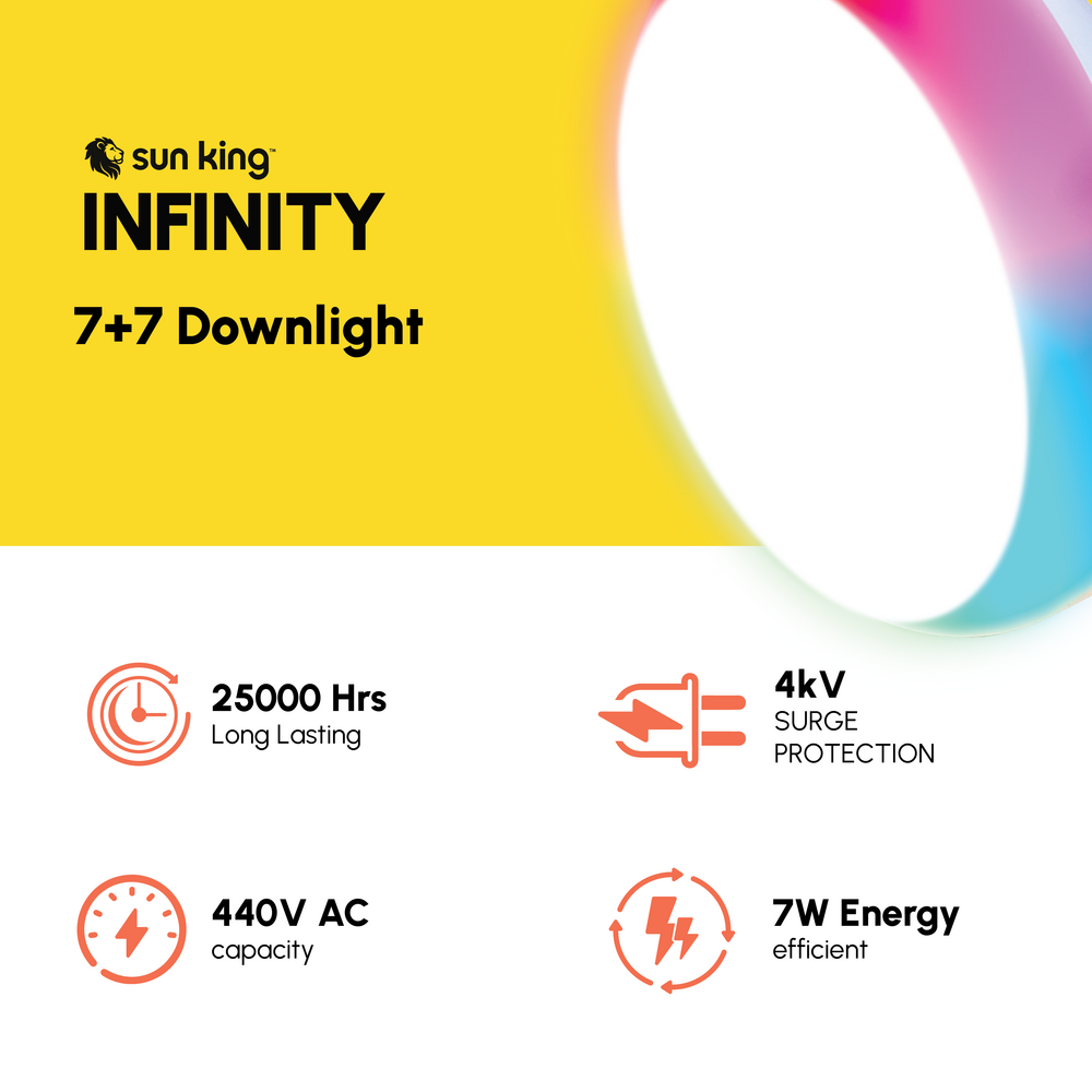 Sun King 7+7 Rainbow Multicolour Led Decorative Ceiling Down Light