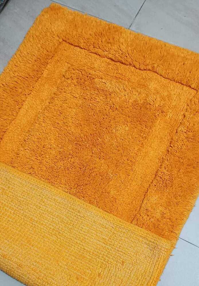 Cotton Deluxe Yellow Bath Mat