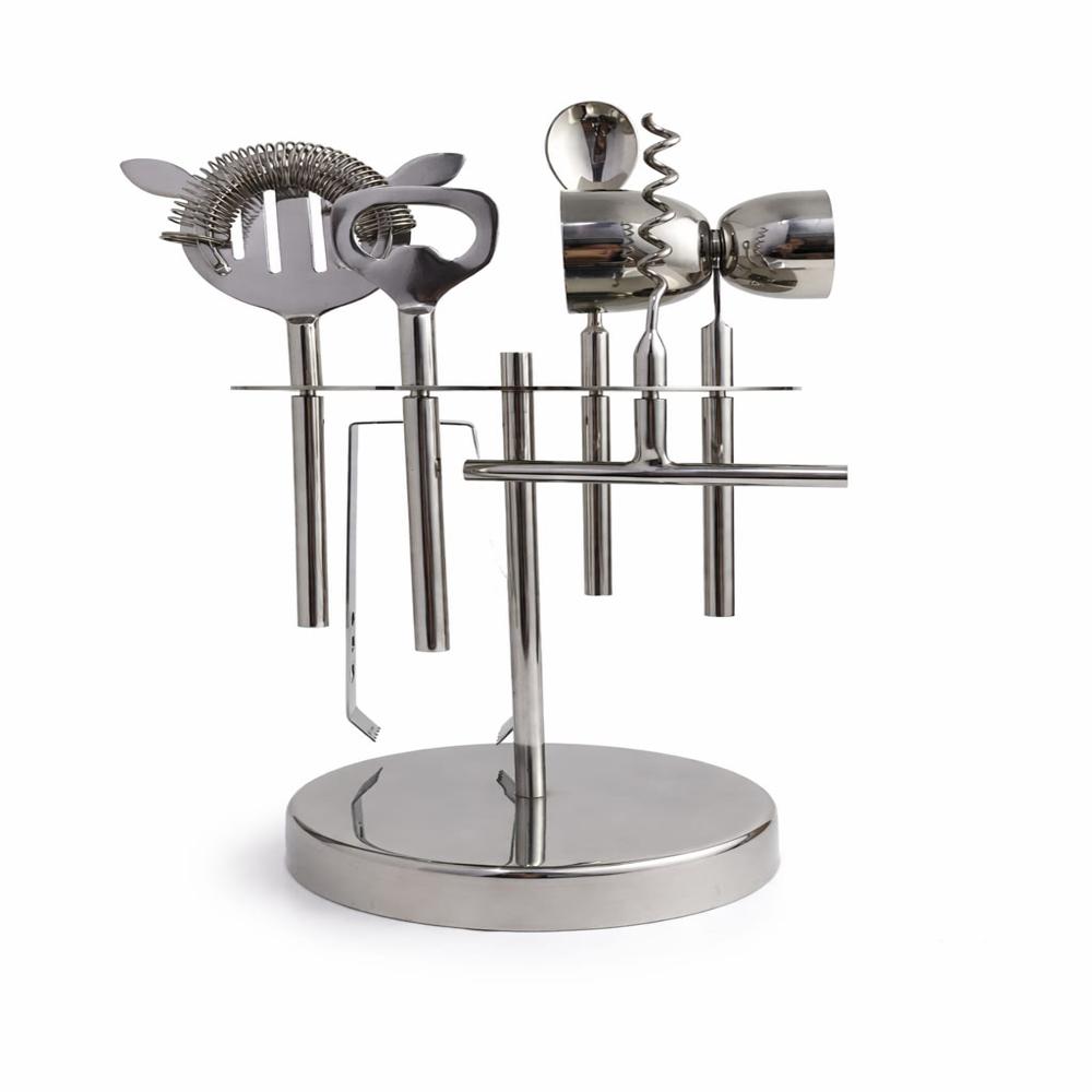 Ss Set Of 6 Bar Set With Stand - Color: Natural