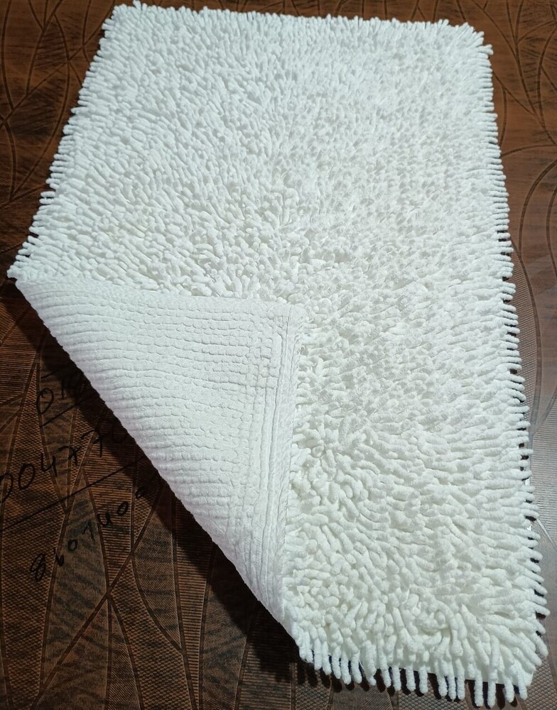 Chenille Bath Rugs - WHITE