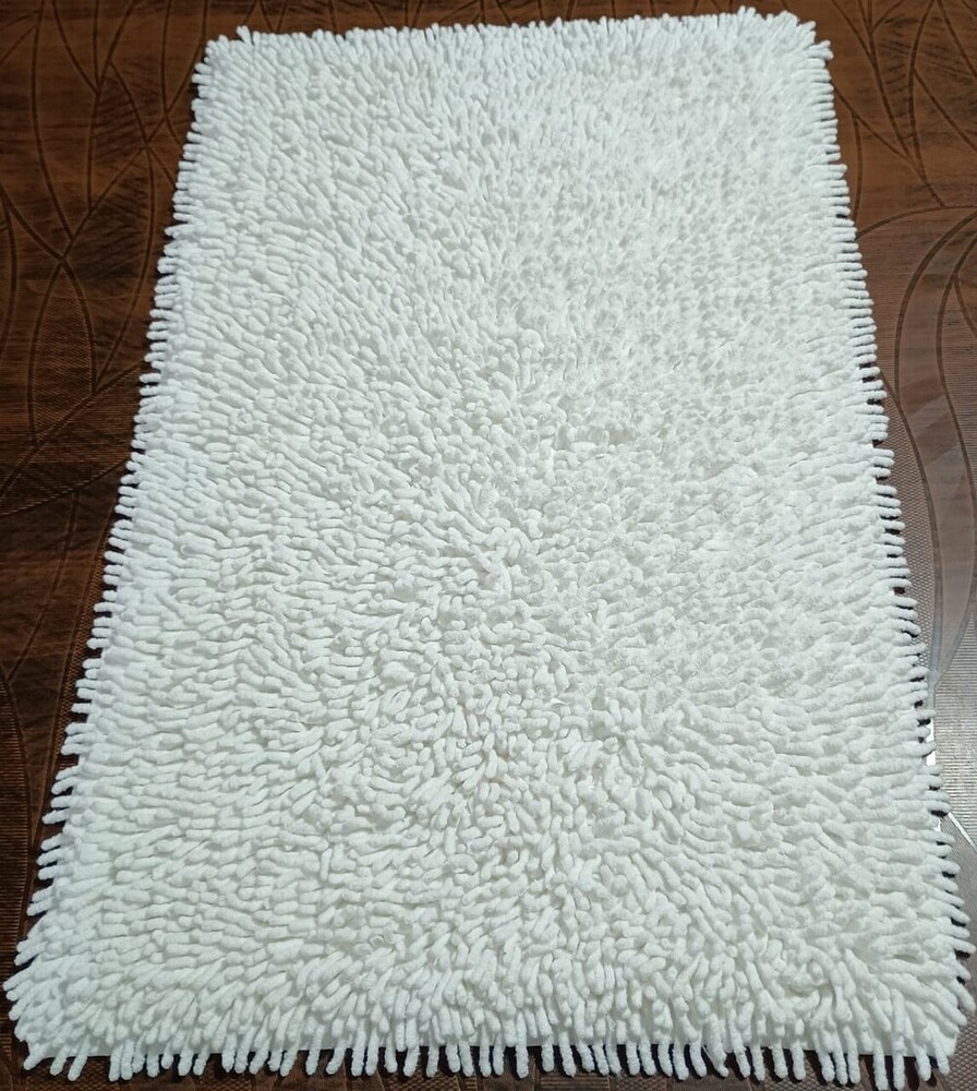 Chenille Bath Rugs - WHITE