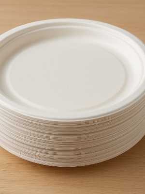 Sugarcane bagasse disposable plates