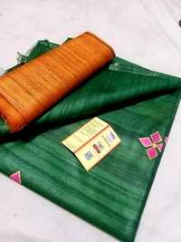 Pure Tushar Ghicha Embroidery Silk Saree - Color: All Colours Available