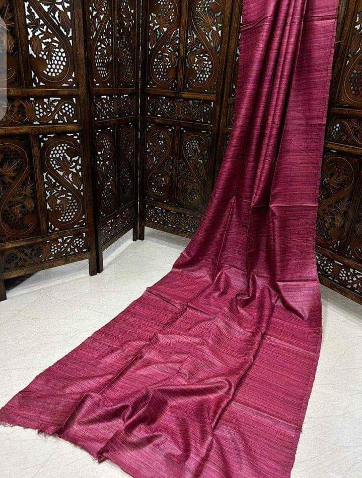 Pure Tushar By Ghicha Plain Silk Saree