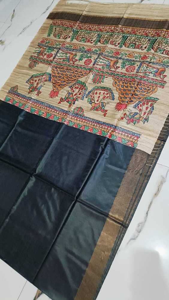 Madhubani hand paint saree