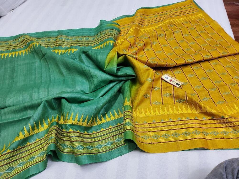 Pure Tushar Silk Saree Work Embroidery