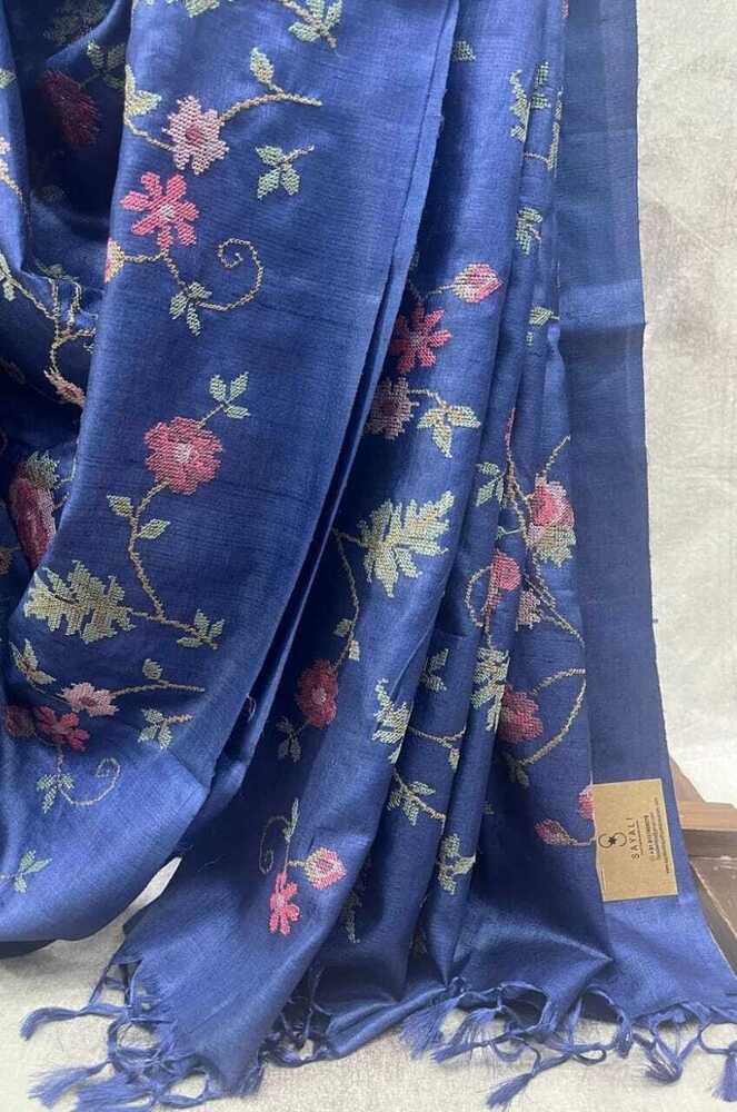Pure Tushar Designer Silk Saree Work Embroidery