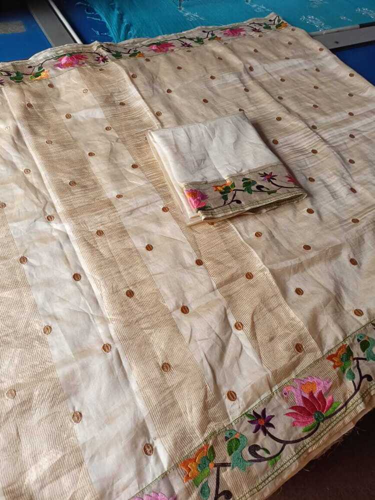 Printed Tushar Zari Border Saree