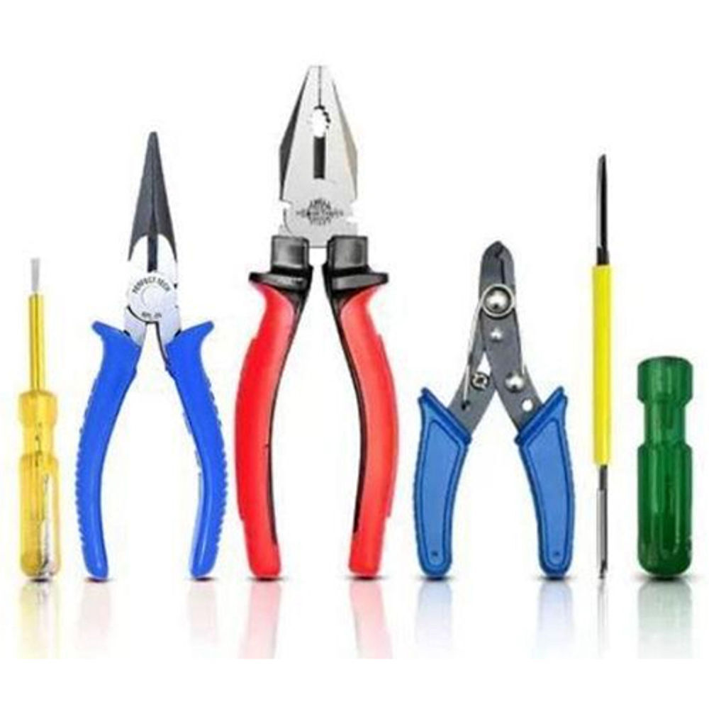 Multicolored Combination Plier - Stainless Steel, 8 Inch , Rubber Handle, Rectangular Shape, Industrial Versatility