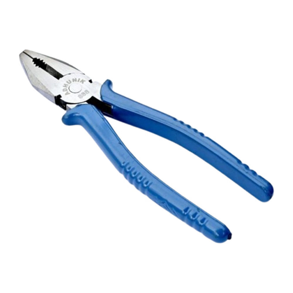 8 Inch Acetate Sleeve Combination Plier - Stainless Steel, 8 Inches, Blue Color | Durable Rubber Handle For Comfortable Grip, 1-year Warranty