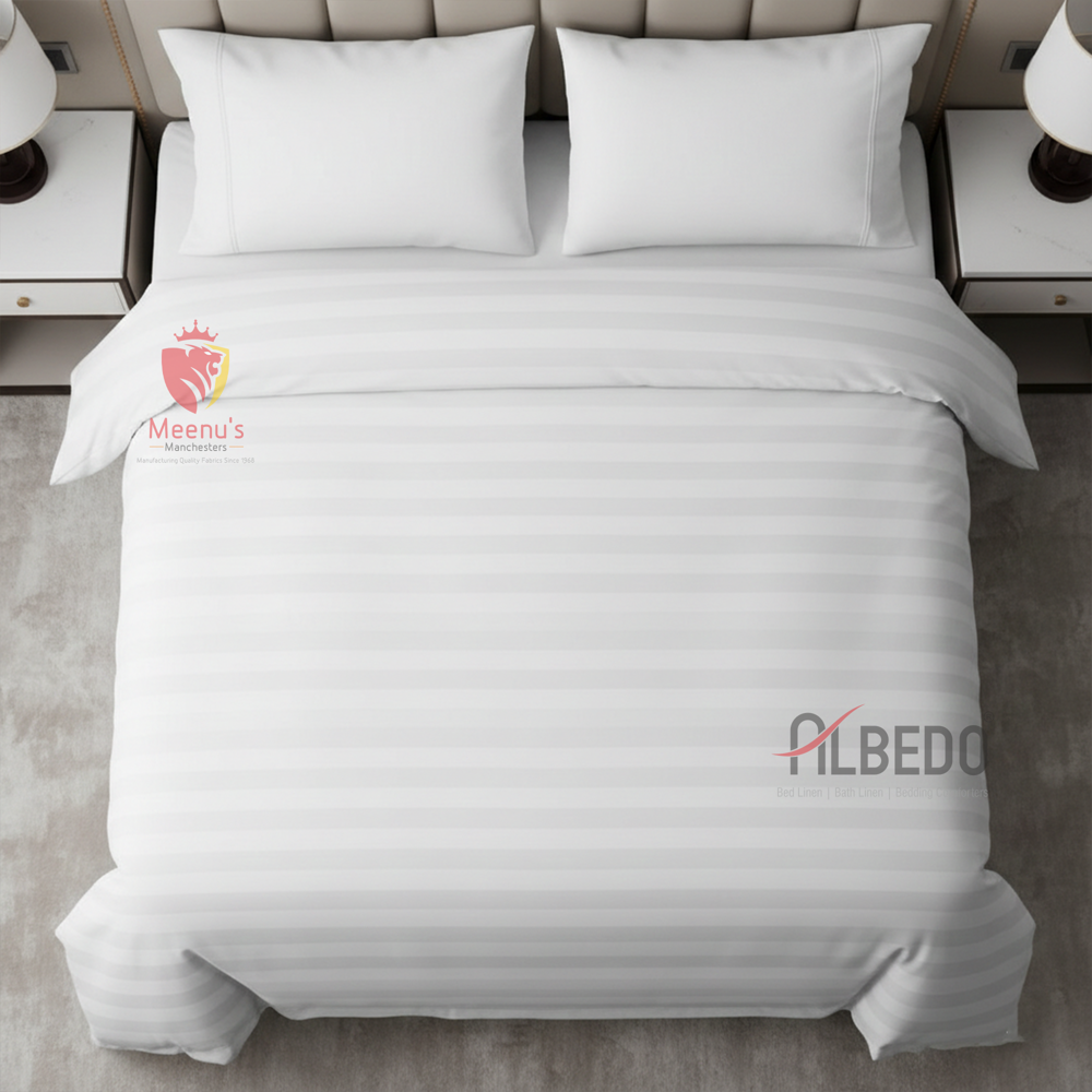 210 TC White Hotel Duvet Cover