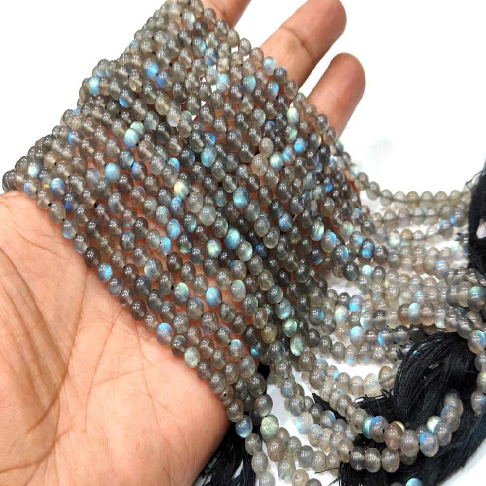 Natural Labradorite Round Smooth Plain 5mm Beads Sold Per Strand 8 Inches Long