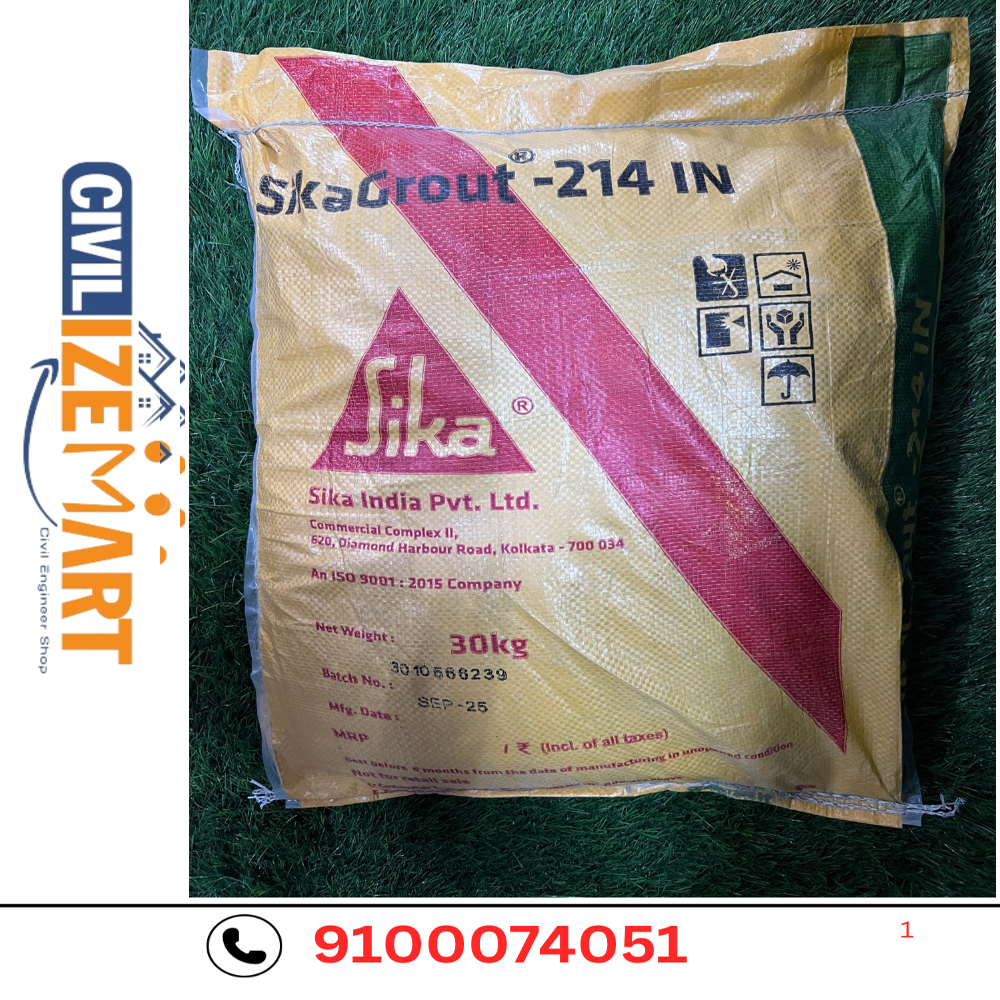SikaGrout 214 IN HIGH PRECISION, NON-SHRINK, EXPANDING POURING GROUT, For Construction, 30 Kg