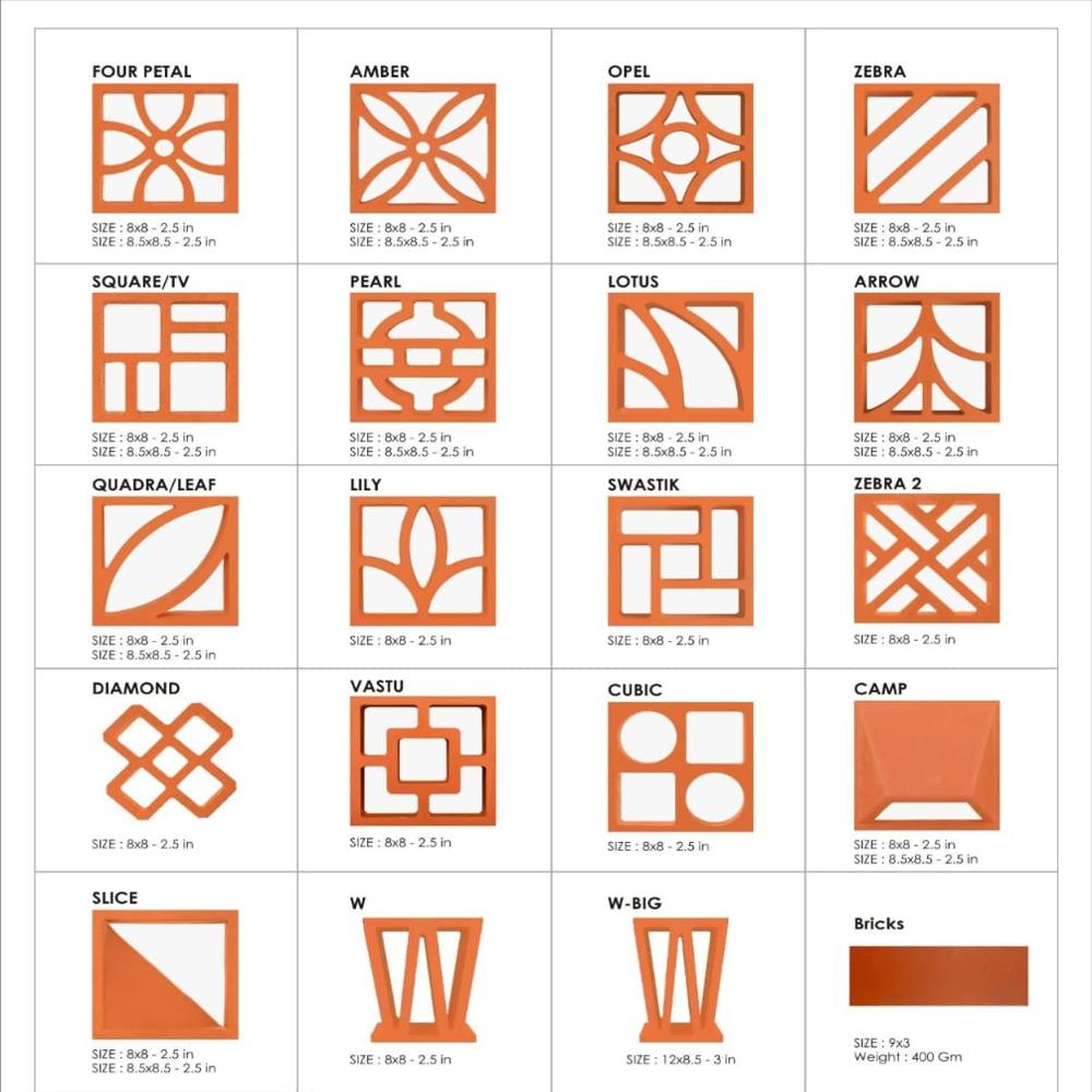 Swastic Jali - Color: Terracotta