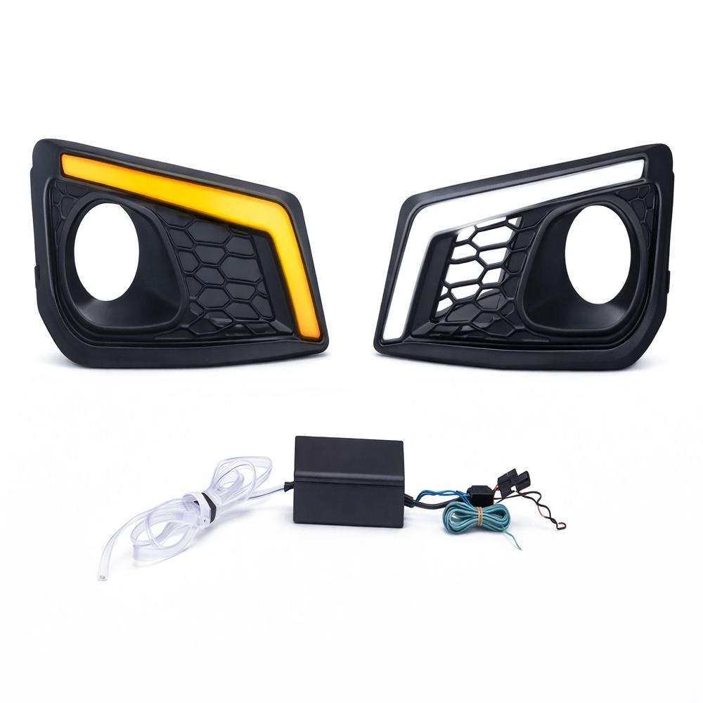 K D LED DRL Fog Lamp Cover for Honda Amaze 2019 White DRL & Amber Indicator | Waterproof Car Exterior Accessory