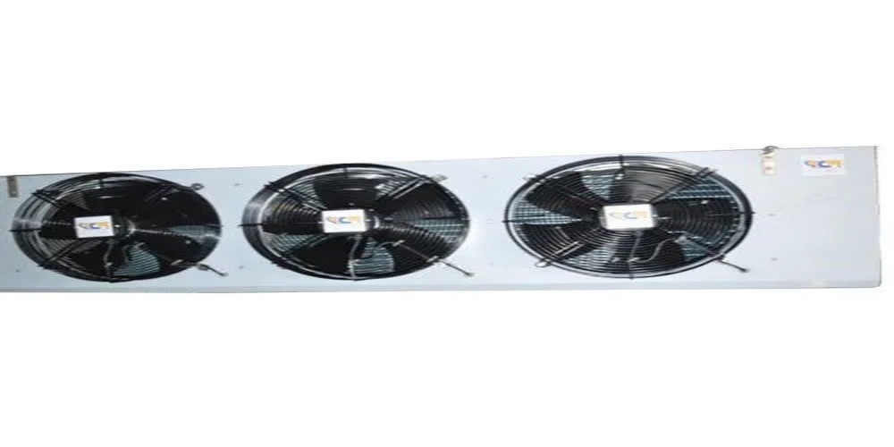 Ms Cold Storage Evaporator Unit - Mild Steel, White, Rectangular, Single Phase | 3 Axial Fans, Long Distance Air Throw, Ceiling Mounted, Semi-automatic, Powder Coated Finish, Drain Pan Included