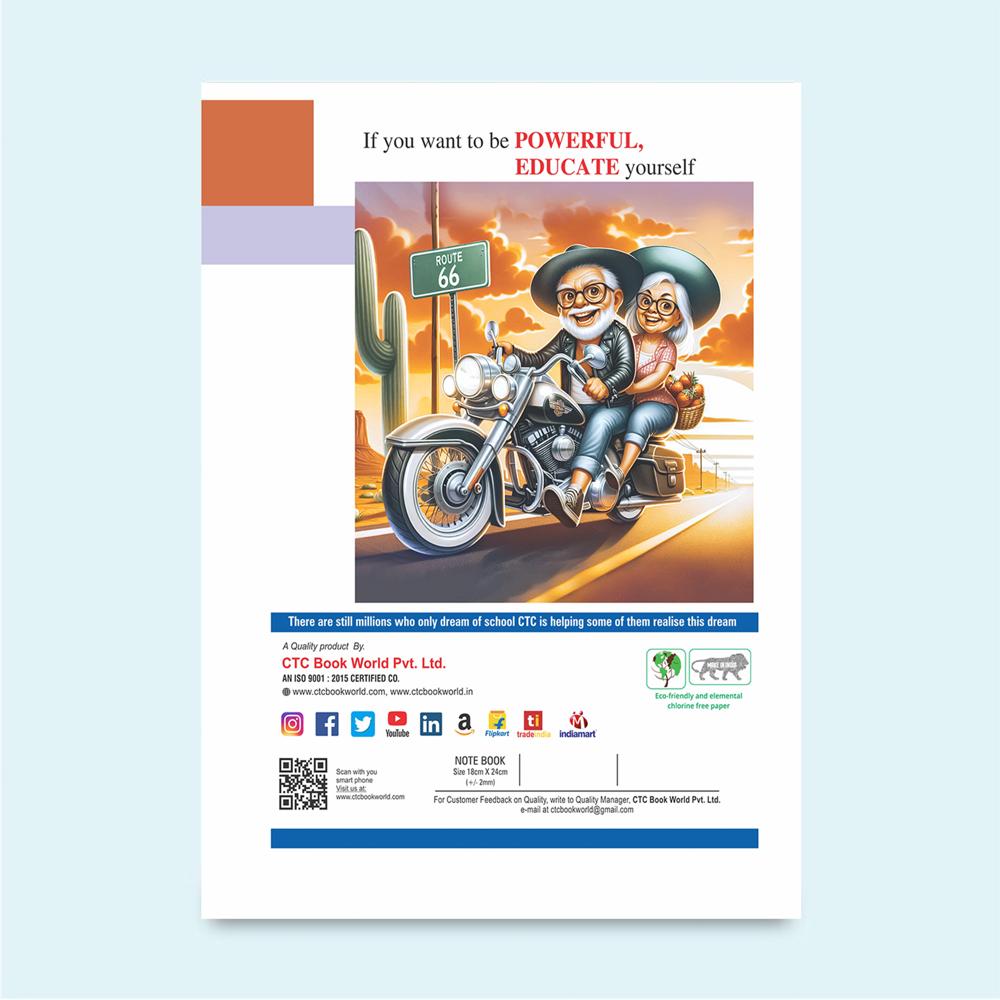 CTC 3-in-1 5 line Notebook 240 Pages | 5-Line, 4-Line & Square Box Combined | Maximum Capacity Junior Copy