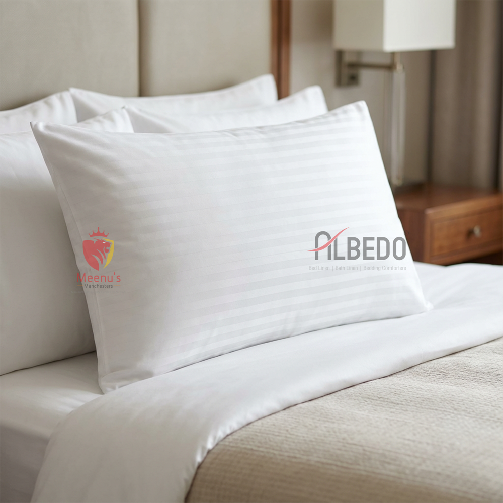310 TC White Cotton Hotel Pillow Cover