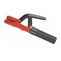 Welding Holder - Copper & Brass, 230x40x35 Mm, Black/red, 200-600a | Spring-loaded Copper Jaws, Ergonomic Non-slip Grip, Shock-proof Insulated Handle