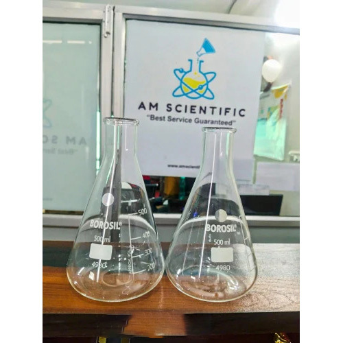 Erlenmeyer Conical Flask Narrow Mouth With Rim 500Ml - Accuracy: 5 Ph