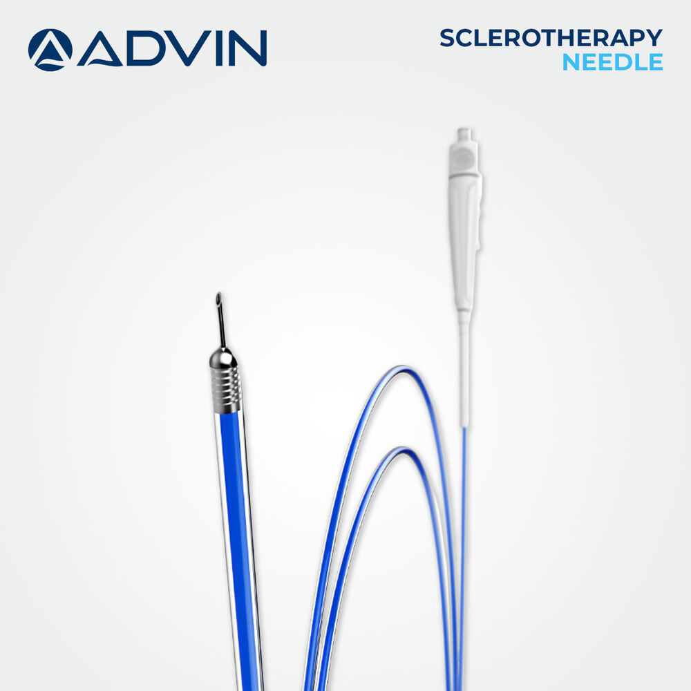 Sclerotherapy Needle - Steel Material, 2.3 Mm Outer Diameter, 5-7 Mm Tip Length | Locking System, Beveled Needle, One-hand Operation, Sterile Packaging