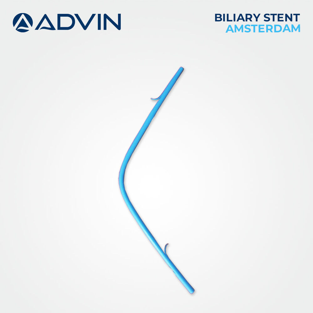Biliary Stent Amsterdam - Plastic And Metal, Single Use Only | Establishes Patency For Obstructed Bile And Pancreatic Ducts