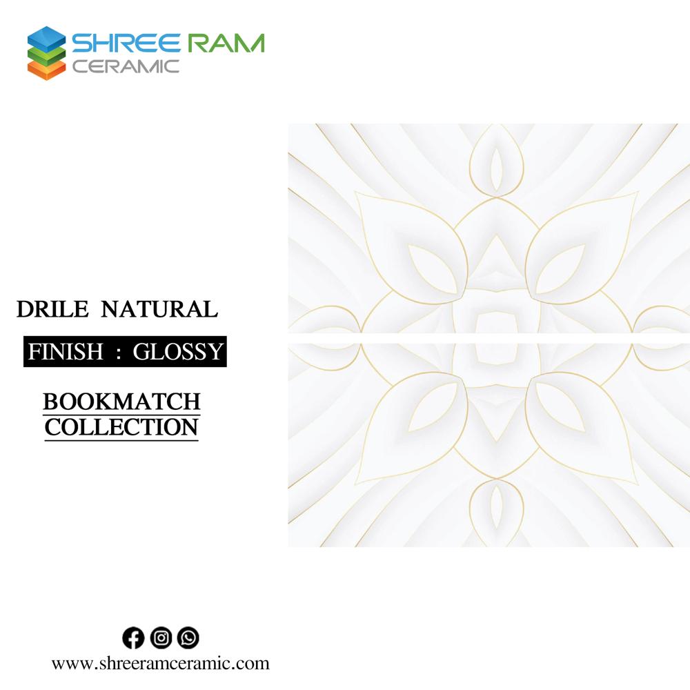 Bookmatch Vitrified Floor Tile - Color: Multi Color