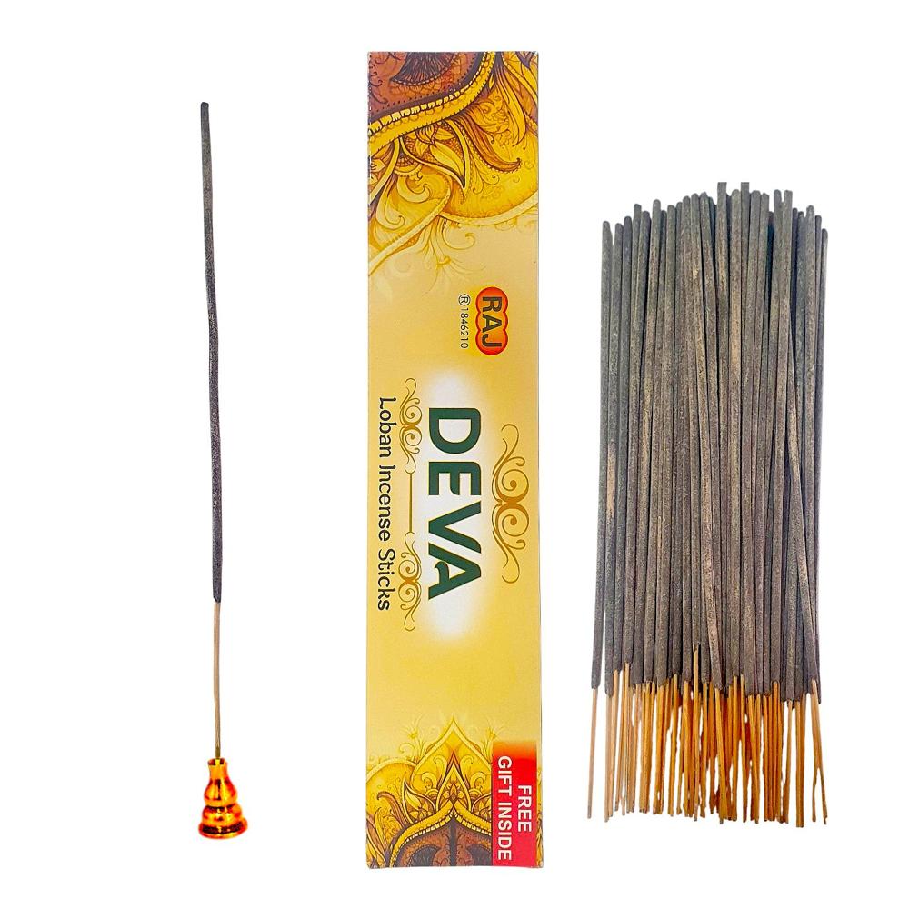 Raj Deva Loban Agarbatti - Charcoal Material, 90g Size, Brown Color, 18 Cm Length, 2 Mm Diameter | Eco-friendly, Non-stick, Smooth Surface, Aromatic Fragrance