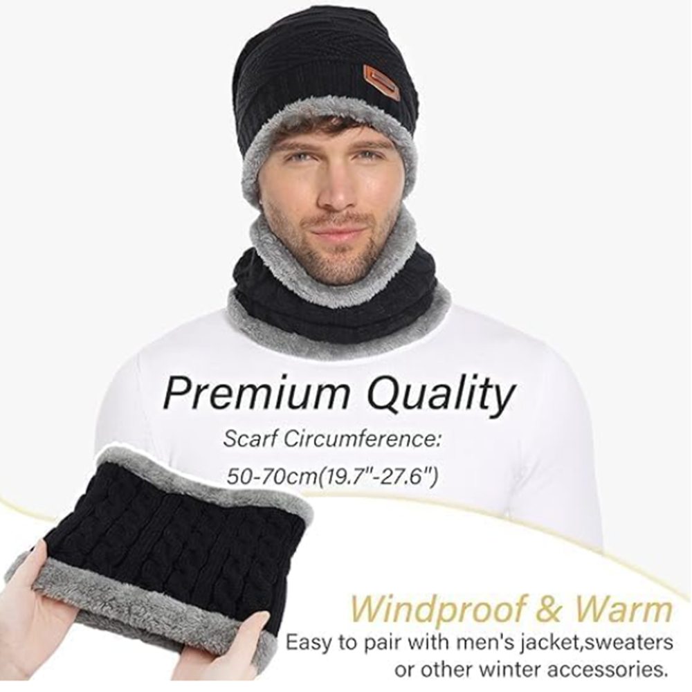 Winter Woolen Cap & Muffler Set - Age Group: Women