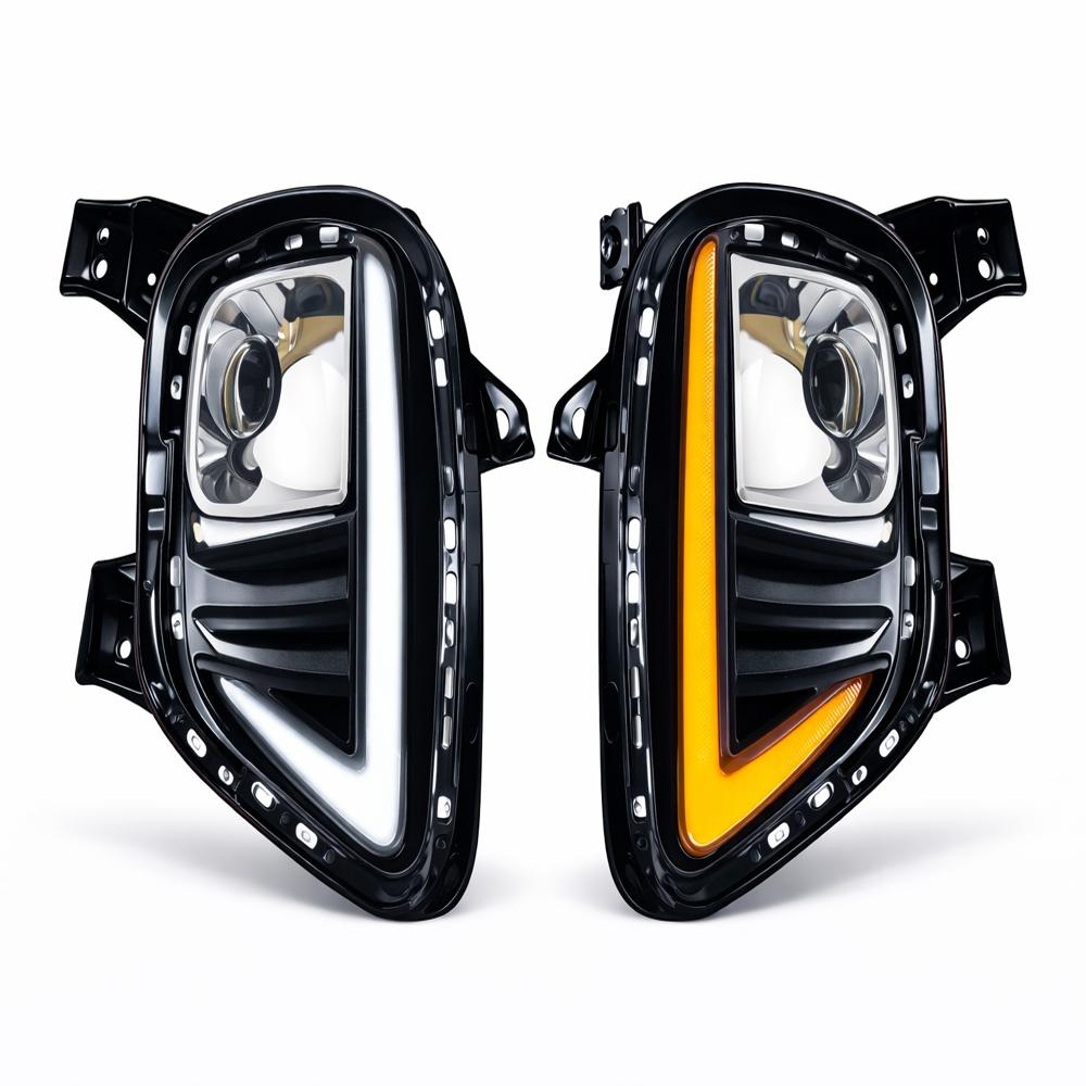 K D LED DRL Fog Lamp Cover for Kia Sonet Matrix White DRL & Amber Indicator | Waterproof Car Exterior Accessory