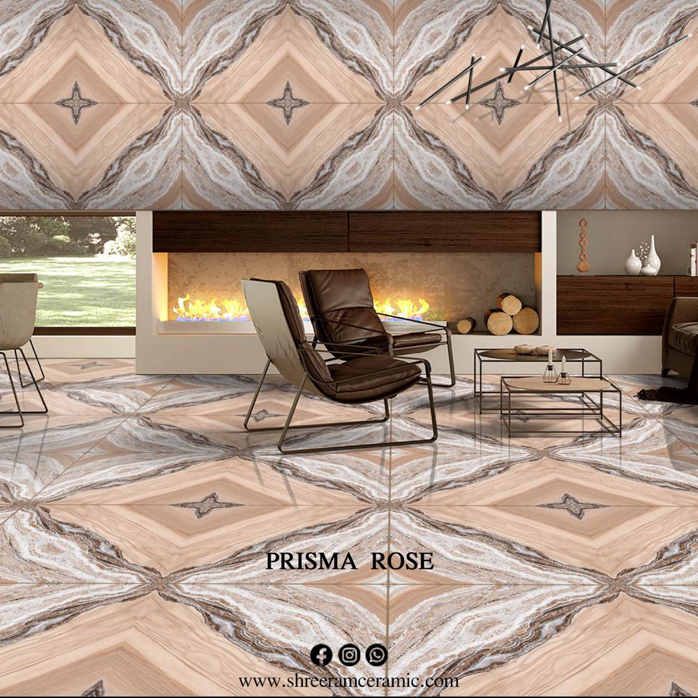 Bookmatch Vitrified Floor Tile - Color: Multi Color