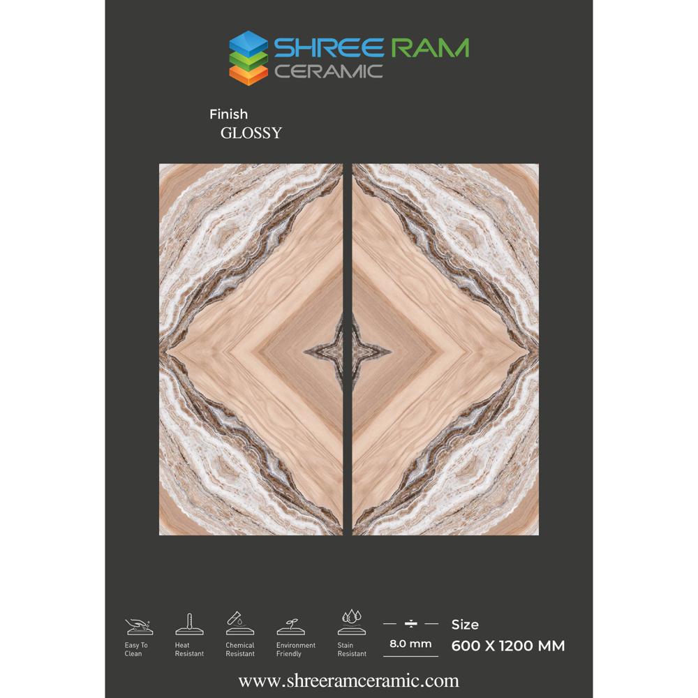 Bookmatch Vitrified Floor Tile - Color: Multi Color