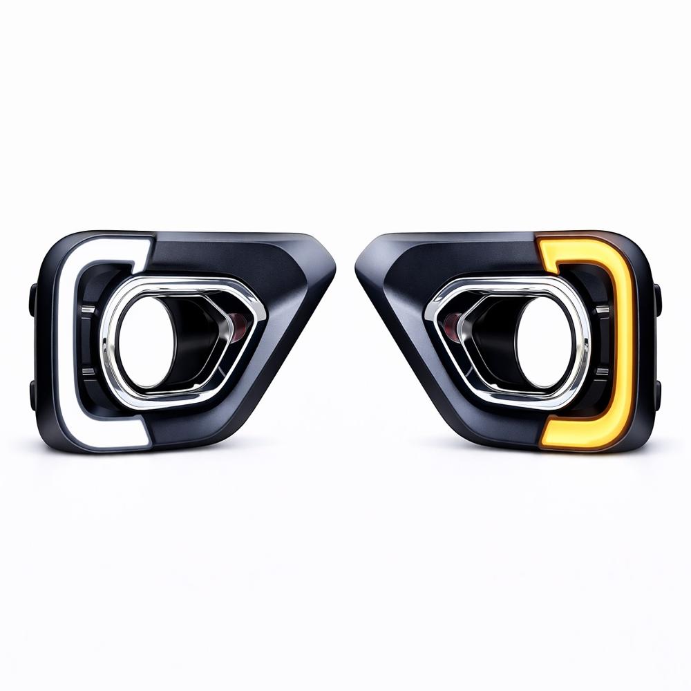 K D LED DRL Fog Lamp Cover for Tata Nexon 2019 Matrix White DRL & Amber Indicator