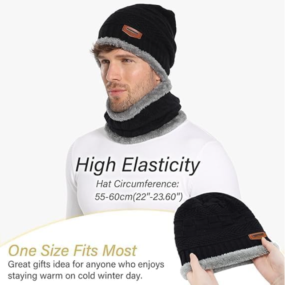 Winter Woolen Cap & Muffler Set - Age Group: Women
