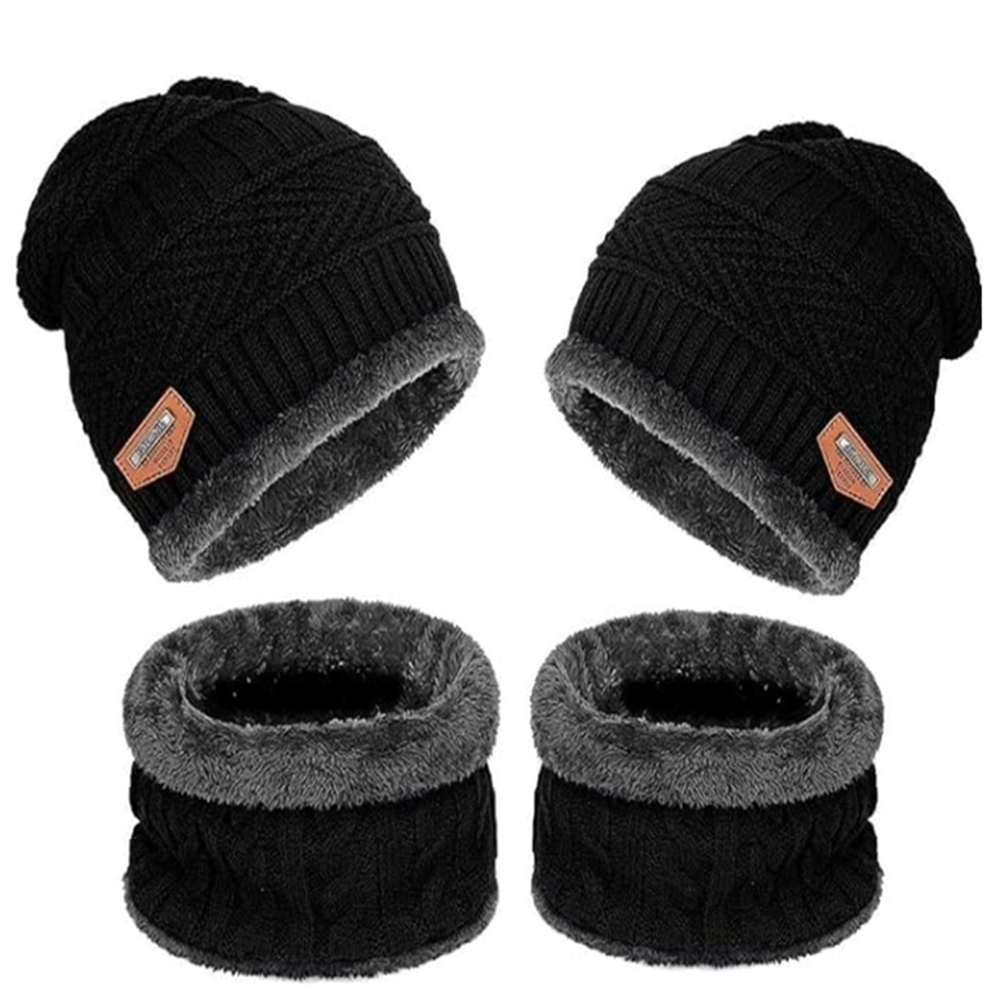 Winter Woolen Cap & Muffler Set - Age Group: Women
