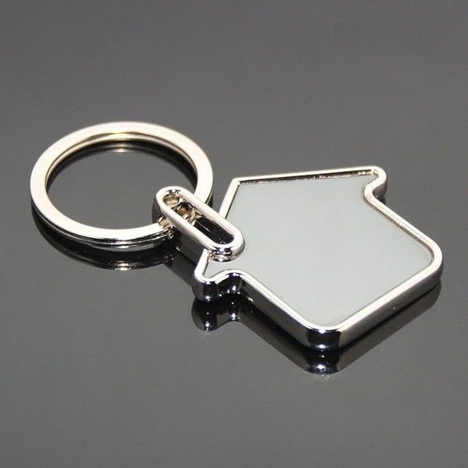 Premium Metal House-Shaped Keychain with Key Ring (SS-212)
