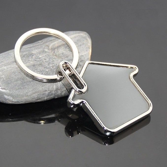 Premium Metal House-Shaped Keychain with Key Ring (SS-212)