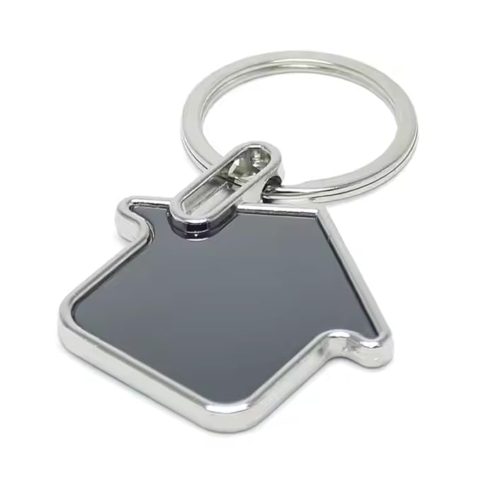 Premium Metal House-Shaped Keychain with Key Ring (SS-212)