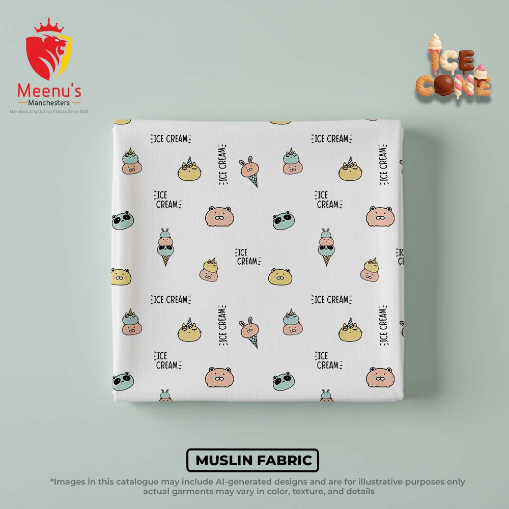 100% Compact Cotton Muslin Baby Print Fabric