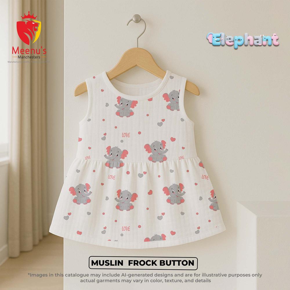 New Born Cotton Frock With Button