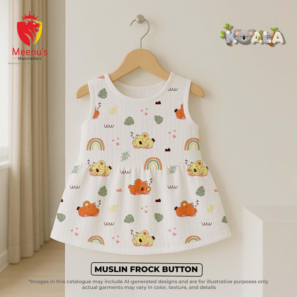 New Born Cotton Frock With Button
