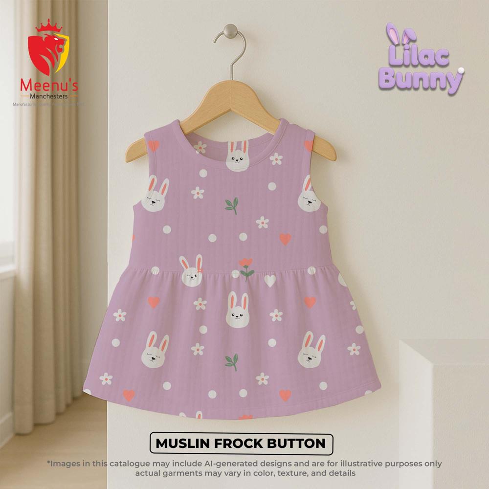 New Born Cotton Frock With Button