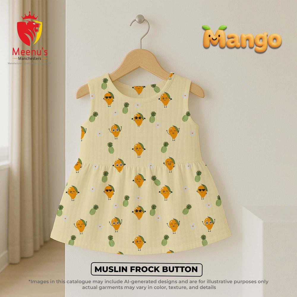 New Born Cotton Frock With Button